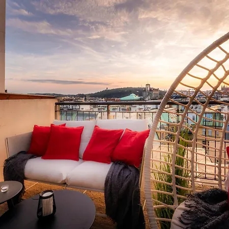 A/c Lux Rooftop 6br+3.5bath Wenceslas Square Appartement Praag