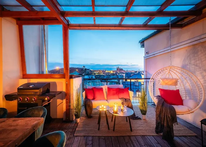 A/c Lux Rooftop 6br+3.5bath Wenceslas Square プラハ