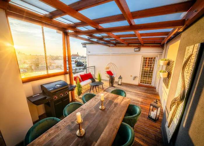 A/c Lux Rooftop 6br+3.5bath Wenceslas Square アパート